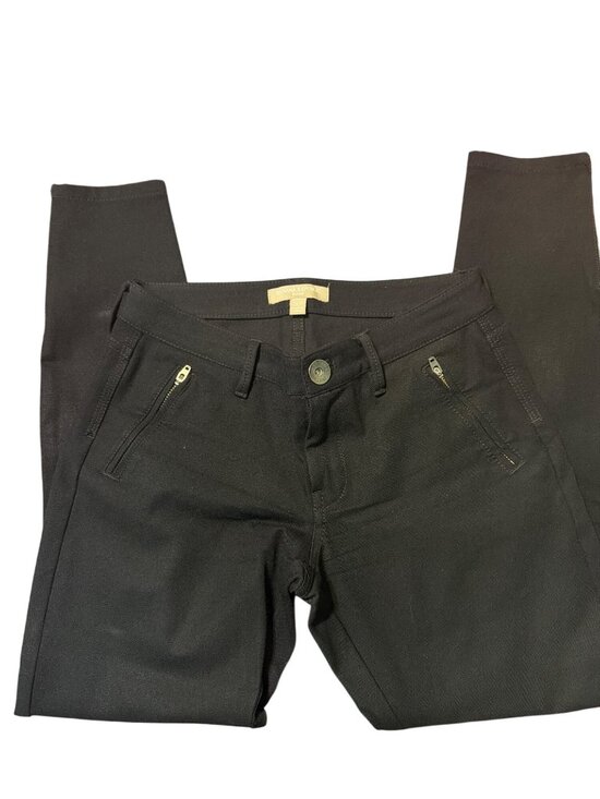 Banana Republic Pants - Banana Republic Sloan Black Petite Pants Zippered Pockets Ankle Zips Size 00P